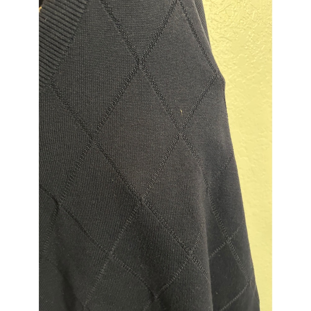 Harry Vardon Mens XL Navy Blue V-Neck Sweater Tonal Diamond Argyle Knit Pullover - Picture 5 of 5